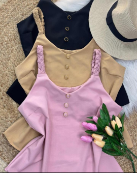 Blusa Alcinha Tipo Regata com Botão