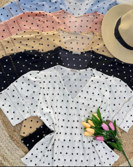 Blusa Poá Decote V Moda Evangélica