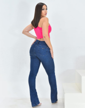 Calça Flare Jeans Cintura Alta Escura Atacado na Rua 44 Goiânia