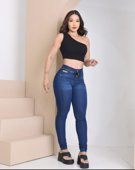 Calça Jeans Feminina Cintura Alta Skinny