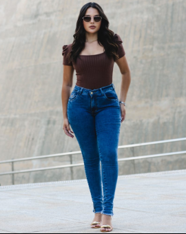 Calça Jeans Feminina Colada Cintura Alta