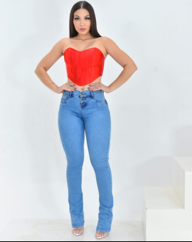 Calça Jeans Feminina Sky Clean Reta