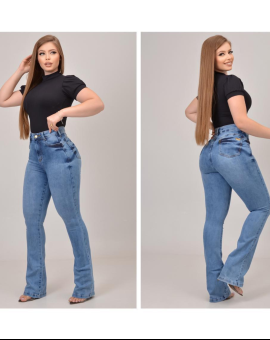 Calça Jeans Flare Cintura Alta Sky Clean