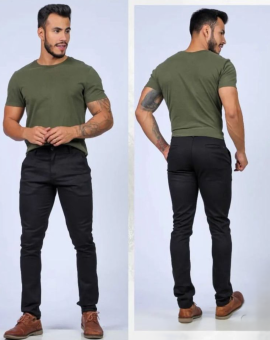 Calça Preta Masculina com Corte Reto Social