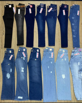 Calça Wide Leg Infantil Jeans para Menina