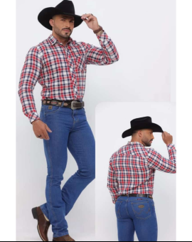Camisa Masculina Xadrez Moda Country