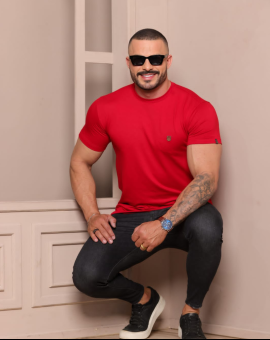 Camiseta Vermelha Masculina Básica