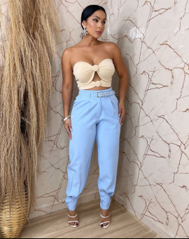 Conjunto de Alfaiataria Calça e Cropped