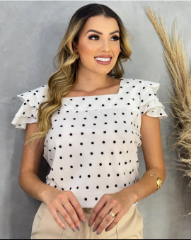 Cropped Estampado Social Branco