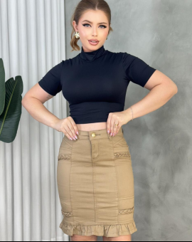 Saia Curta com Babado Moda Evangélica