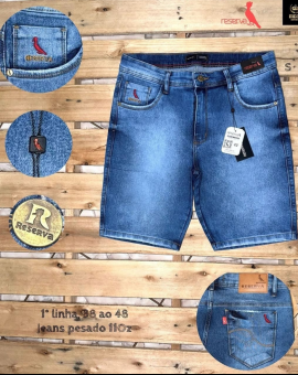 Bermuda Jeans Reserva Masculina Lavagem Clara