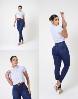 Calça Skinny Lavagem Escura Jeans Feminina