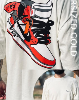 Camiseta Oversized Nike Branca com Estampa nas Costas