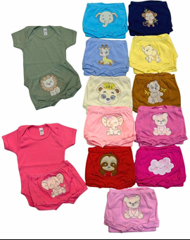 Conjunto Infantil Bordado Short e Body