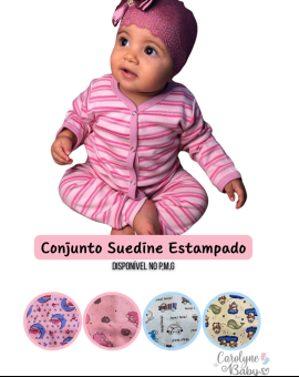 Conjunto Infantil Macacão Listrado e Tiara Menina