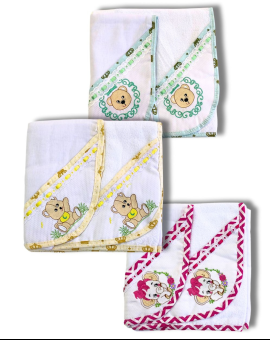 Jogo de Toalha Infantil com Capuz de Ursinho