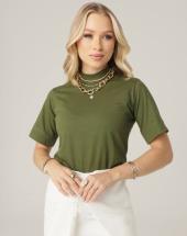 Blusa Feminina de Golinha Alta Lisa Atacado 44 Goiânia