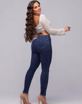 Calça Jeans Feminina Skinny Lavagem Escura Atacado 44 Goiânia