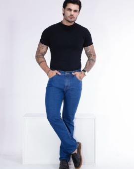 Calça Jeans Reta Masculina Lavagem Escura