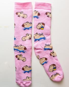 Meia Adulto Cano Alto Divertida