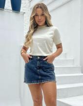 T Shirt Básica Feminina Gola Alta Atacado 44 Goiânia