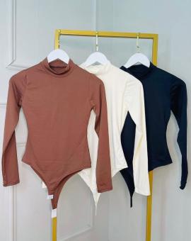 Body Feminino Manga Longa e Gola Alta