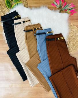 Calça Pantalona Alfaiataria Risca de Giz