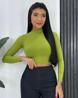 Cropped Manga Longa de Golinha Alta