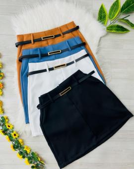 Saia Curta de Alfaiataria com Cinto