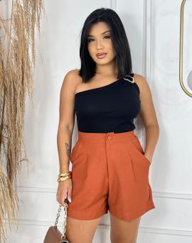 Blusa Feminina Nula Manga com Fivela