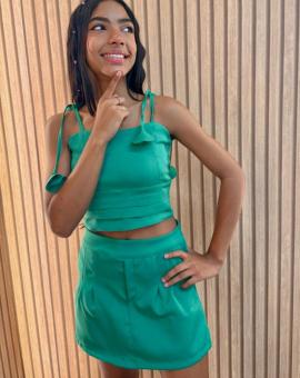 Conjunto de Alfaiataria Infanto Juvenil Short e Saia