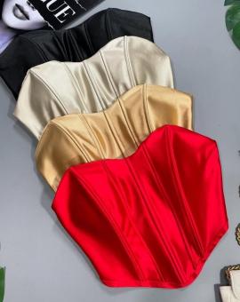 Cropped Feminino Liso Modelo Corselet