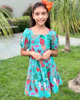 Vestido Infantil de Manguinha Rodado