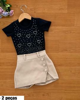 Conjunto Infantil Blusa e Short Saia