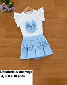 Conjunto Infantil Short e Blusa de Laço
