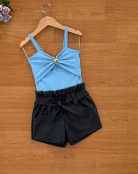 Conjunto Infantil Shortinho de Courino