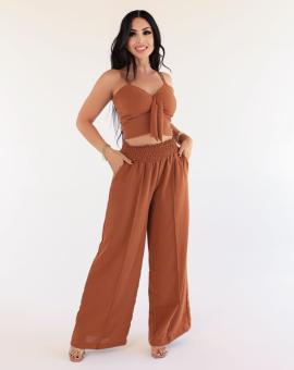 Conjunto Liso Cropped e Calça