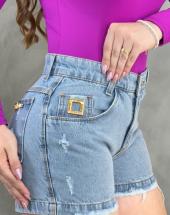 Short Jeans Claro Curto Feminino Atacado 44 Goiânia