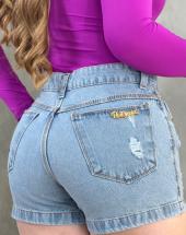 Short Jeans Claro Curto Feminino Atacado 44 Goiânia