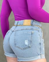 Short Jeans Feminino Barrinha Dobrada Atacado 44 Goiânia