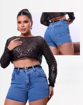 Short Jeans Feminino Lavagem Clara