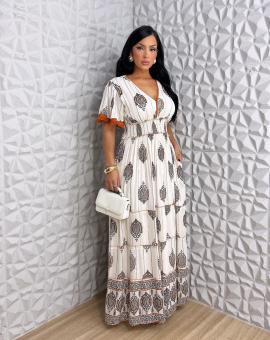 Vestido Indiano Longo de Manguinha