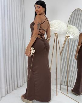 Vestido Longo Colado Liso Empina Bumbum