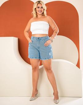 Bermuda Jeans Meia Coxa Plus Size