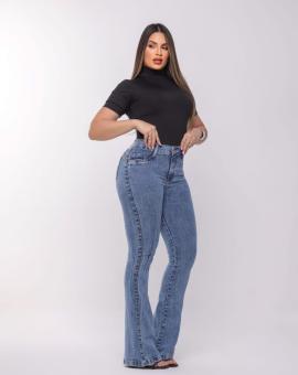 Calça Flare Feminina Jeans com Elastano