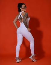 Macacão de Academia Feminino Branco Atacado 44 Goiânia