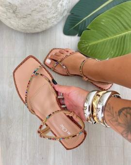 Rasteirinha Dedo Feminina com Strass Colorido