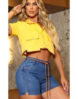 Shortinho Jeans Feminino com Elastano