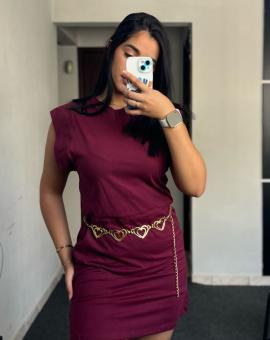 Vestido Curto Manga Muscle Tee