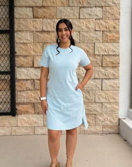 Vestido de Manguinha com Bolso Lateral